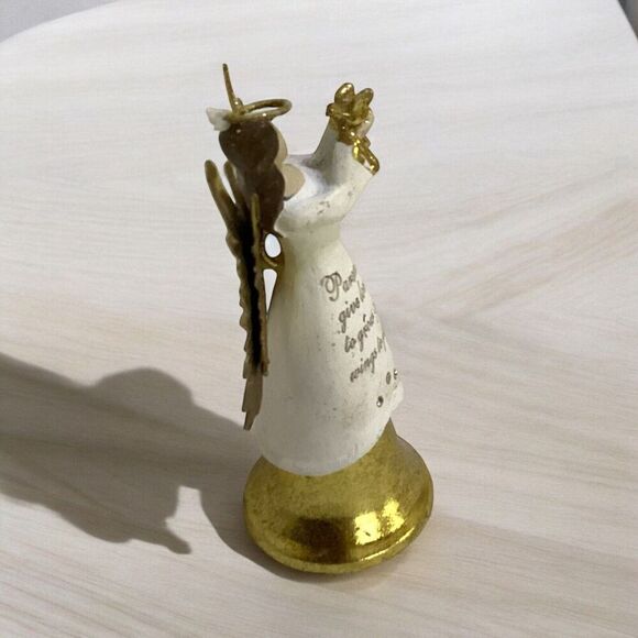 Angel Bell 5” Figurine Gold “Parents Give Love To Grow & Wings To Fly” - Picture 4 of 6